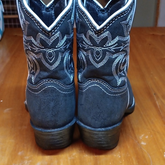 Durango black Embroidered Western Boots kids size 12 - Picture 4 of 8